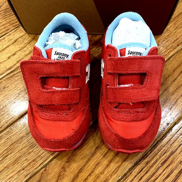 Saucony boys' Jazz Hook & Loop Baby Sneaker, Red/Blue Size 4M - Picture 2 of 7